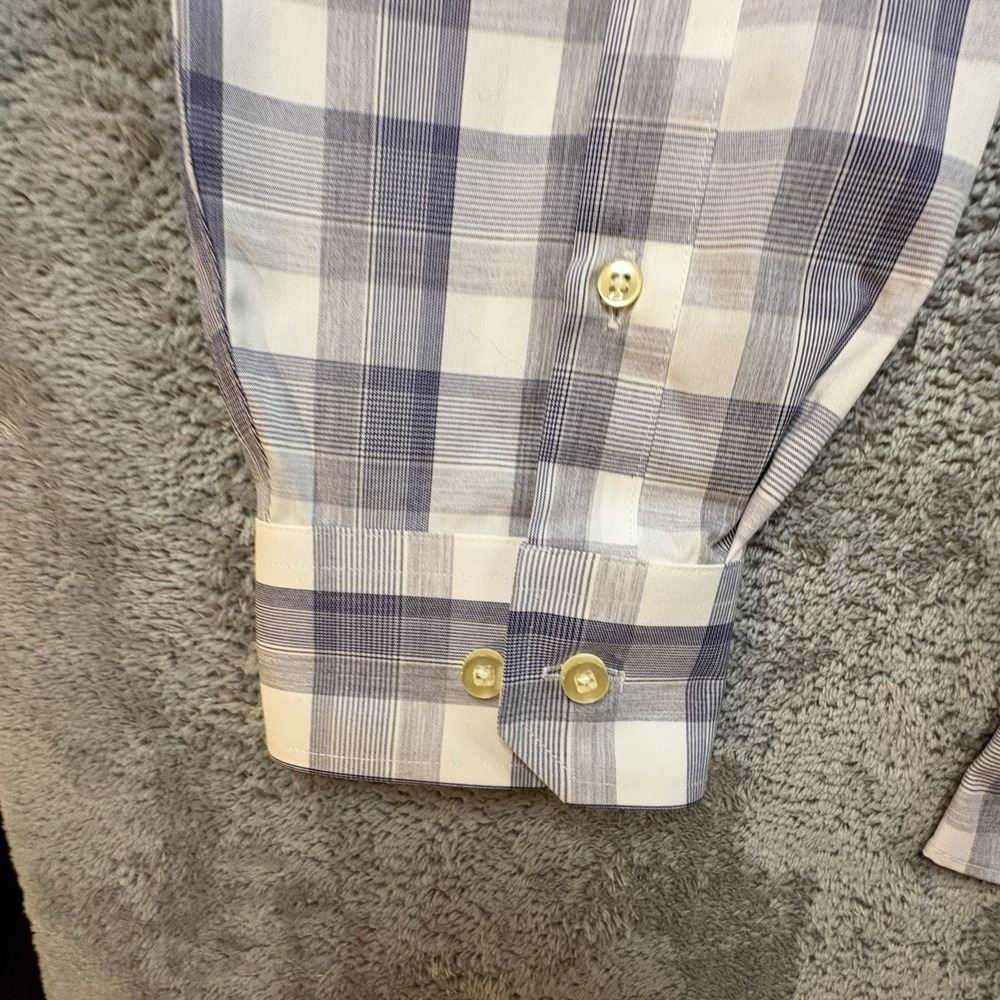 Egara Men's XL NWT Purple Plaid Non-Iron Slim Fit LS Dress Shirt SEE DESCRIPTION - Picture 11 of 16